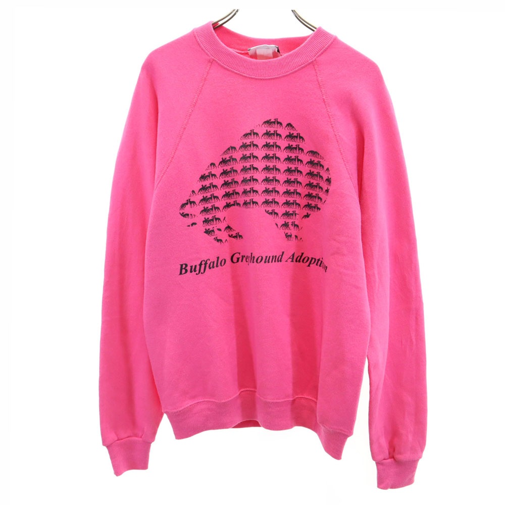 90s USA製 オールド 長袖 トレーナー M ピンク系 スウェット 裏起毛 メンズ