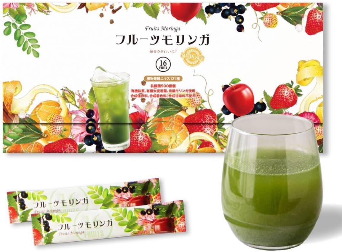 MYNATURA フルーツモリンガ 青汁 フルーツ青汁 リンゴ風味 国産 30包 美味しい 飲みやすい 置き換えダイエット モリンガ パウダー 酵素 乳酸菌