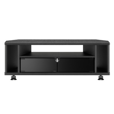 朝日木材加工 テレビ台 43V型対応 KAD series コーナー ハーフオープン AS-KAD980-B ブラック木目