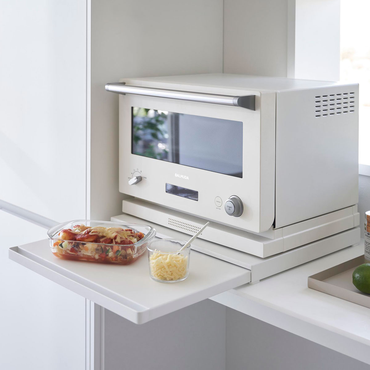 スライドテーブル 山崎実業 tower タワー キッチン家電下スライドテーブル ホワイト