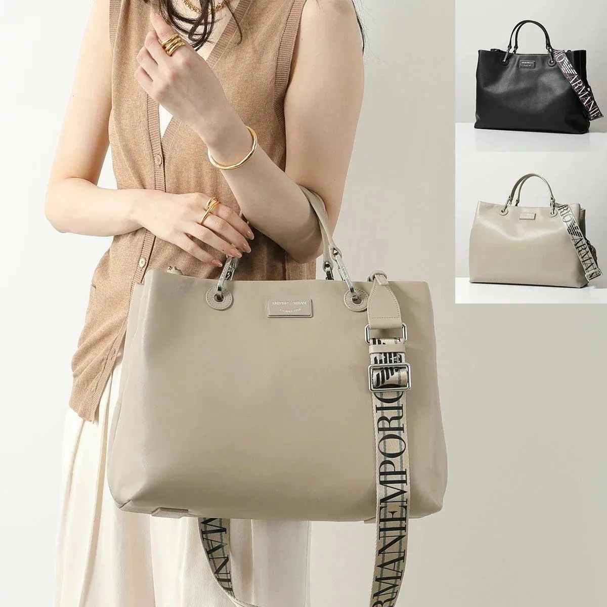 EMPORIO ARMANI エンポリオアルマーニ ショルダーバッグ Y3D165 Y478E レディース エコレザー ハンドバッグ ロゴ ミディアム 鞄 カラ 【mega】