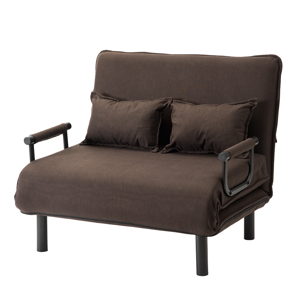 【国内発送】1986【ダークブラウン】折りたたみソファー ソファベッド　2人掛け 省スペース　硬め