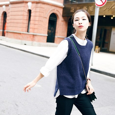 ニットベスト ジレ 袖なし ノースリーブ プルオーバー レイヤード 重ね着 Uネック ラウンドネック 丸襟 かわいい 可愛い きれいめ シンプル 上品 おしゃれ お洒落 女子 こなれ感