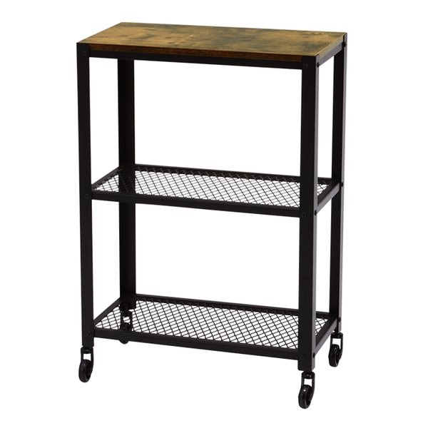 ヴィンテージラック3段 幅60×奥行30×高さ87.5cm キャスター付き3段ラック KR-3765