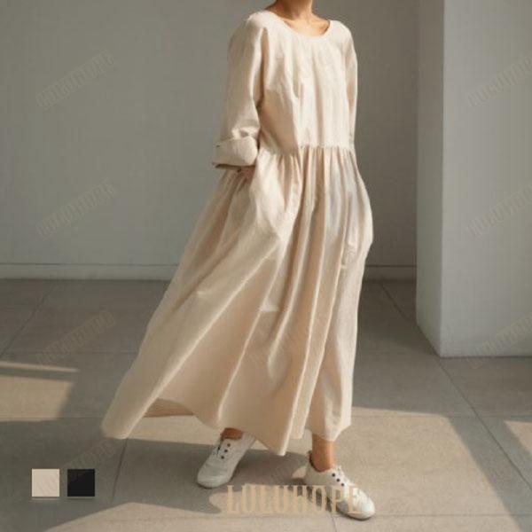 ワンピース レディース 無地 チュニック 40代 ロングワンピース 夏 ロングワンピ 体型カバー 半袖 夏 大きいサイズ ウエストゴム 50代 お洒落