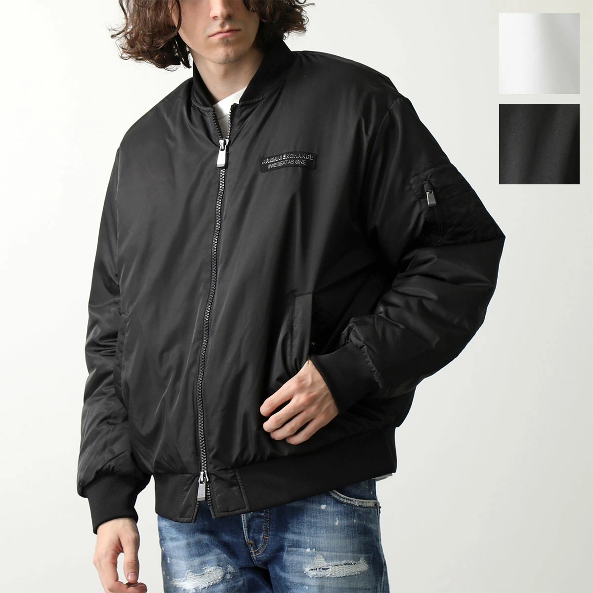 ARMANI EXCHANGE A/X アルマーニ エクスチェンジ パテッドジャケット 6RZB12 ZNJ7Z メンズ ジップアップ ブルゾン ラバーロゴ カラー2色