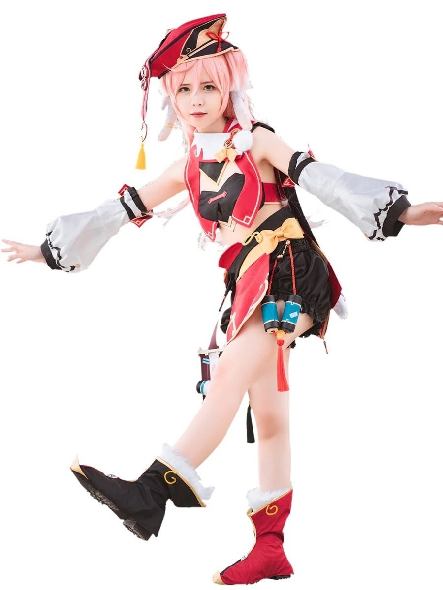 原神　緋煙　ほぼフルセット　Mサイズ　コスプレ衣装 原神 煙緋 コスプレ衣装+ウィッグ+靴 フルセット - メルカリ