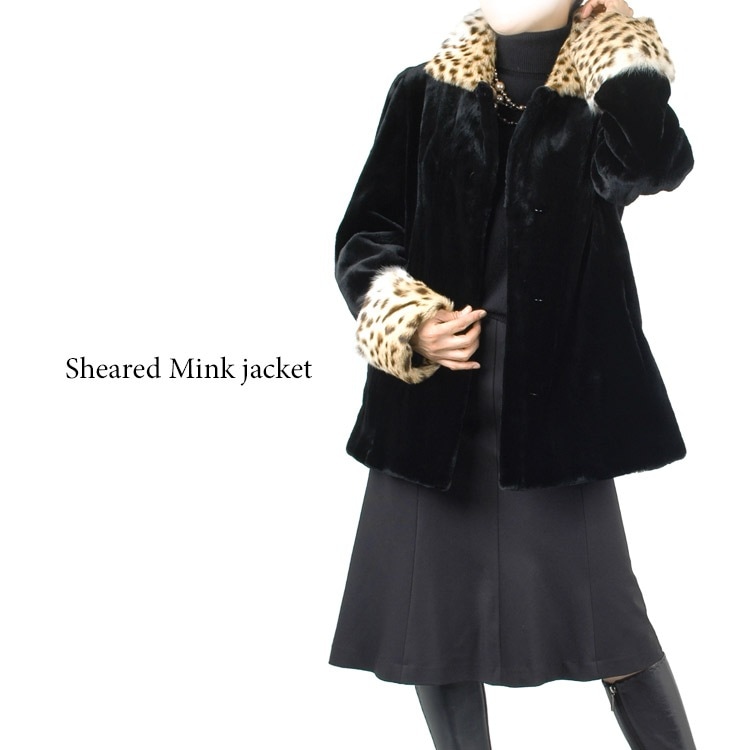 シェアードミンクジャケットレオパードキャット衿袖ファー 191,400円