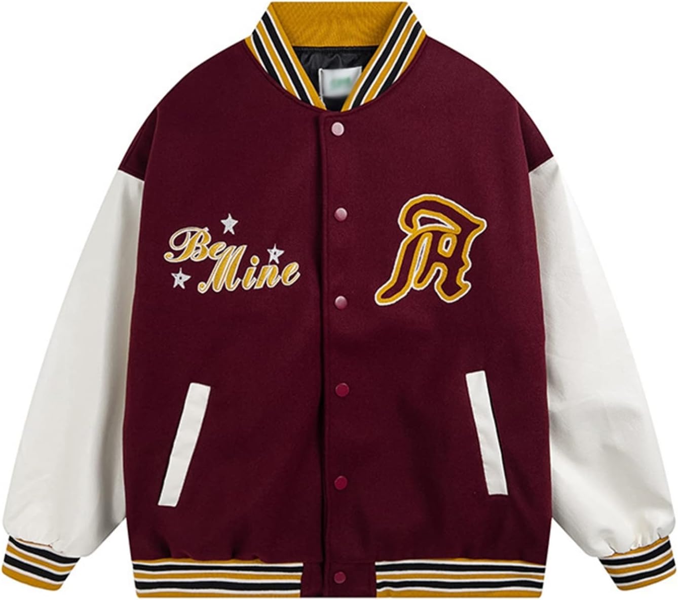 ジャケット メンズ スタジャン PU革パッチワーク バイカラー 刺繍 英文字柄 お洒落 コート アウター カジュアル スタジアムジャンパー 野球服 ユニセックス ビック 立ち襟 長袖 秋冬 トップス