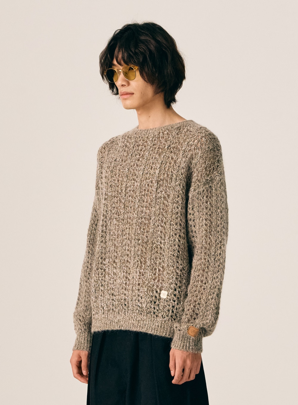 【SATUR】 IBIZA MOHAIR KNIT : WALNUT BLACK