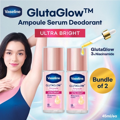 [ 2pcs ] Vaseline Woman Roll On Deodorant 45ml (Ultra Bright / Bright Renew)