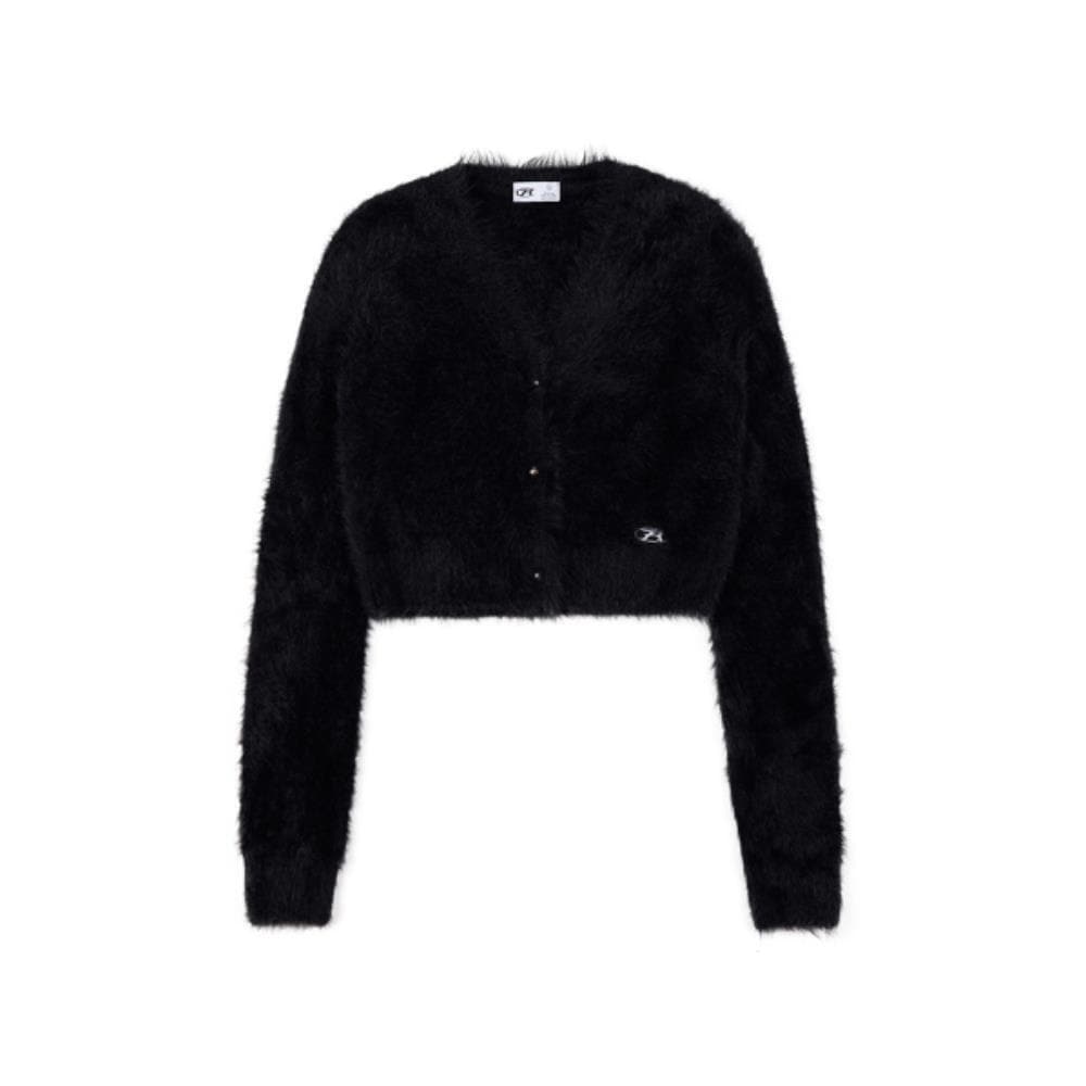 ROCKCAKE Nickel Button Mohair Cardigan Black RC23KN0010