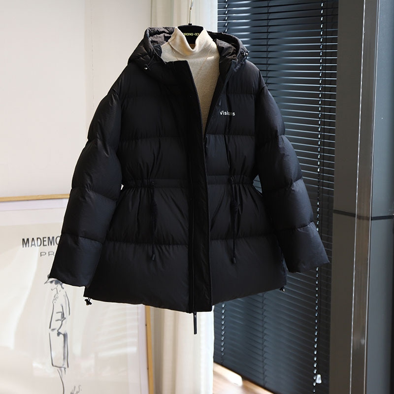 ダウンコート ブラック ホワイト ブラウン アウター コート スリム 細身 ストレート スマート