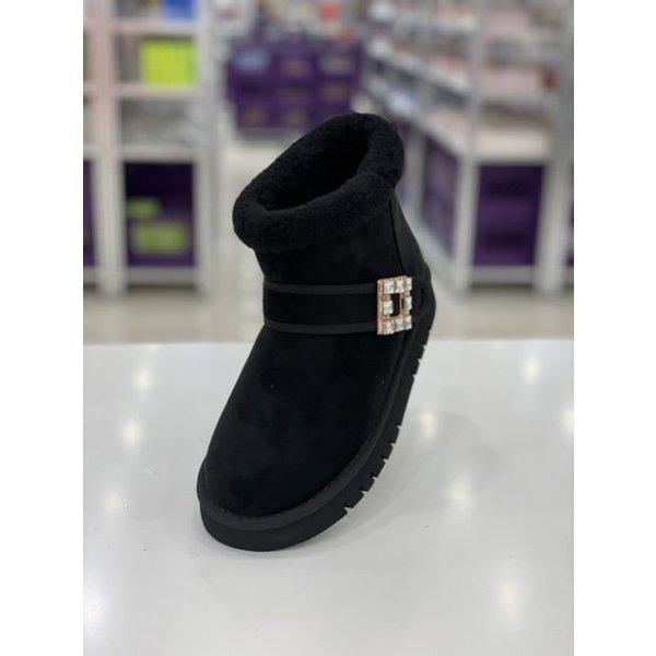 軽量クッションファー起毛アンクルレディースブーツ 1XWA75XI_GN