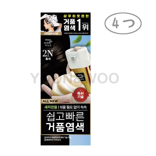 手軽でスピーディーな泡立てカラーリング若白髪専用 2N黒色 四つ