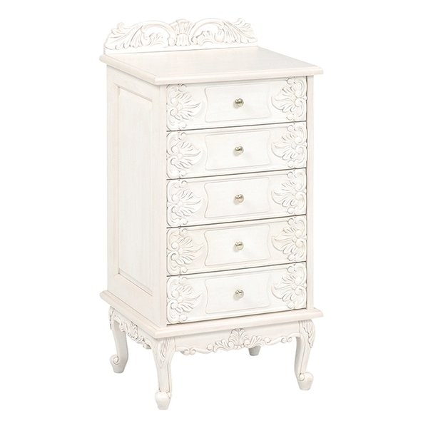 チェスト 5段 猫足 アンティーク調 ホワイト RCH-1754AW