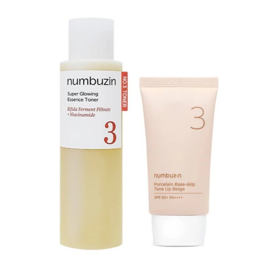 【3番セット】 3番 うるツヤ発酵トナー 200ml + 3番 ノーファンデ陶器肌トーンアップクリーム 50ml