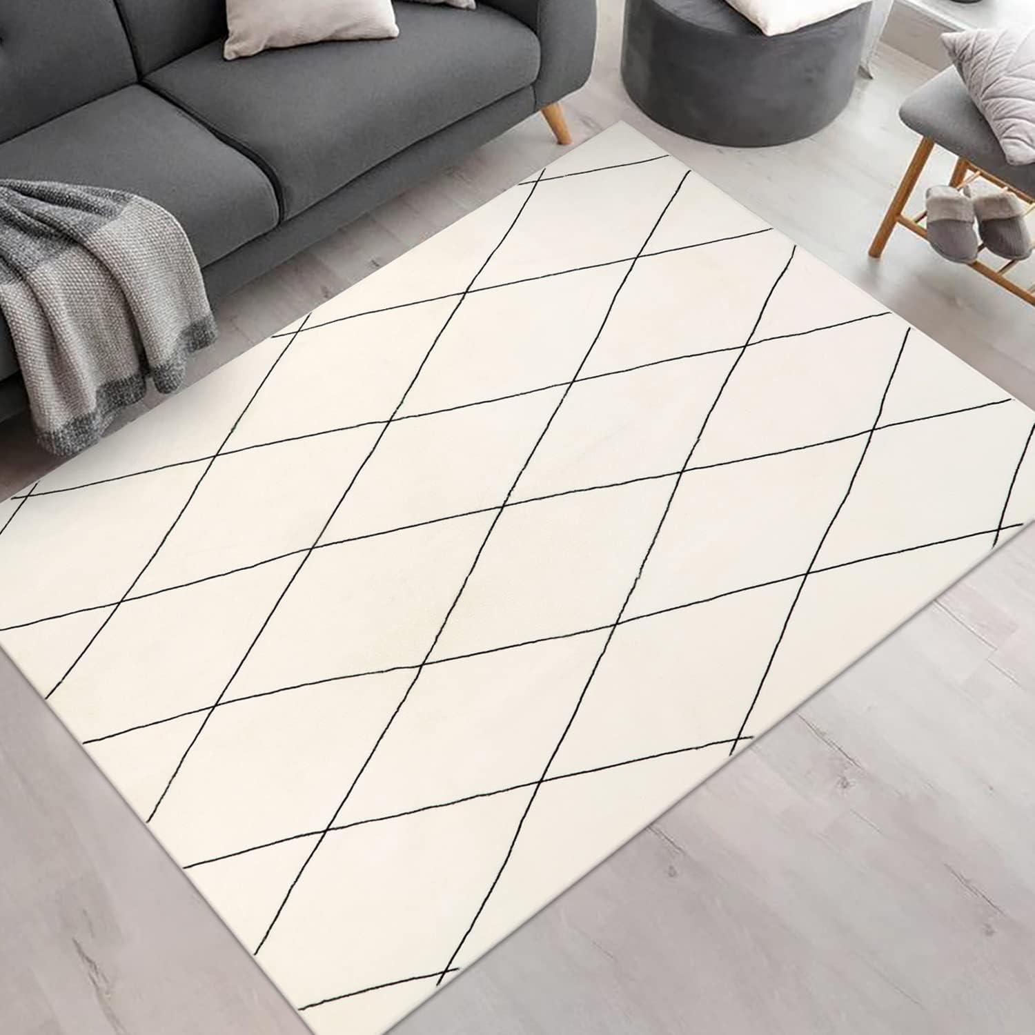 HAOCOO カーペット 洗える 120х160cm 北欧風 ラグ ホットカーペット対応 幾何学柄 約1.5畳 ふわふわ 滑り止め 防音 抗菌防臭 リビング ダイニング ラグマット オールシーズン適用 6,488円