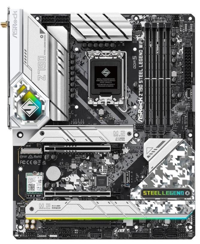 ASRock Z790 Steel Legend WiFi Intel LGA1700 14th 13th 12th Gen PCIE 5.0 x16 DDR5 ATX Motherboard