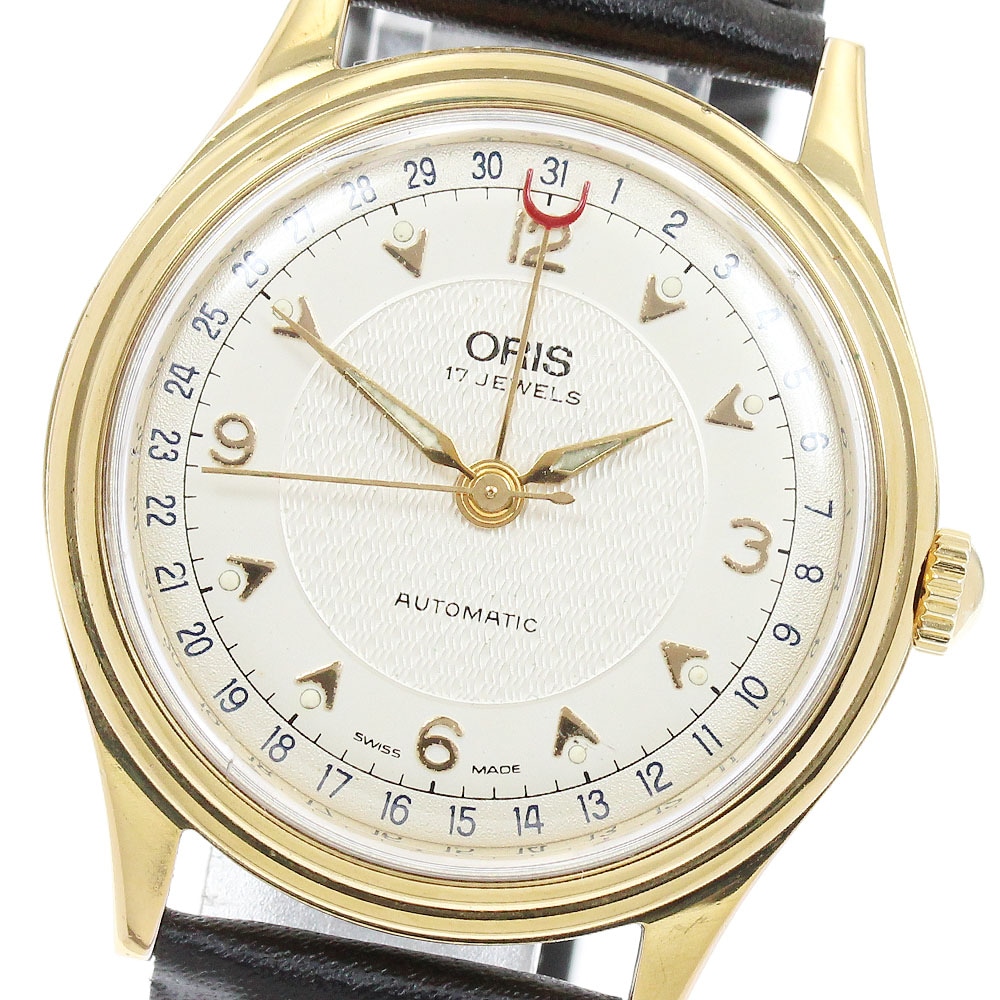 オリス ORIS 7403 ポインターデイト 自動巻き メンズ _954674【中古】