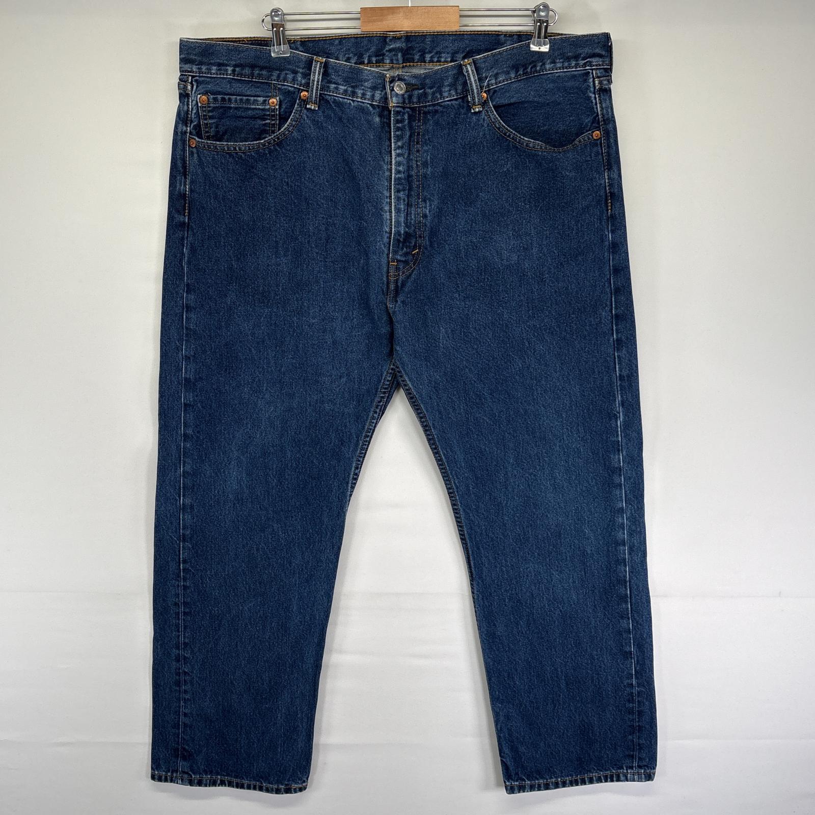 古着 デニムパンツ 5ポケット ジッパーフライ 505 ジーンズ ジーパン 色落ち ヒゲ ジップ w42 L30 ブルー メンズ