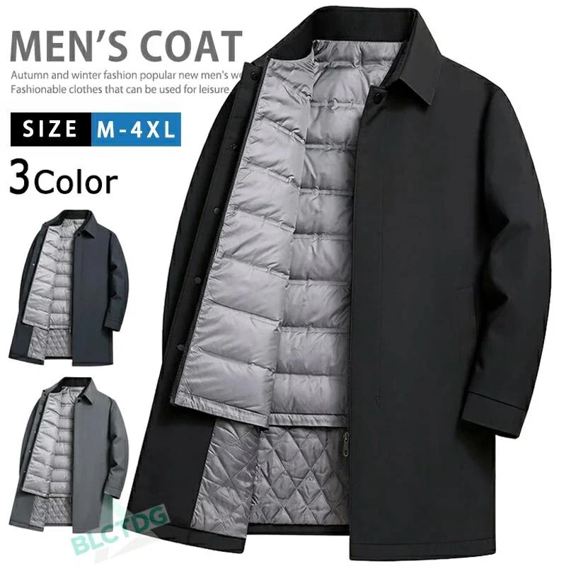 【新品販売】い 3in1ジャケット メンズ ダウンライナー付き ステンカラーコート コート ビジネス ハーフコート ダウンコート ダウンジャケット 防寒 20代 30代 40代 秋冬
