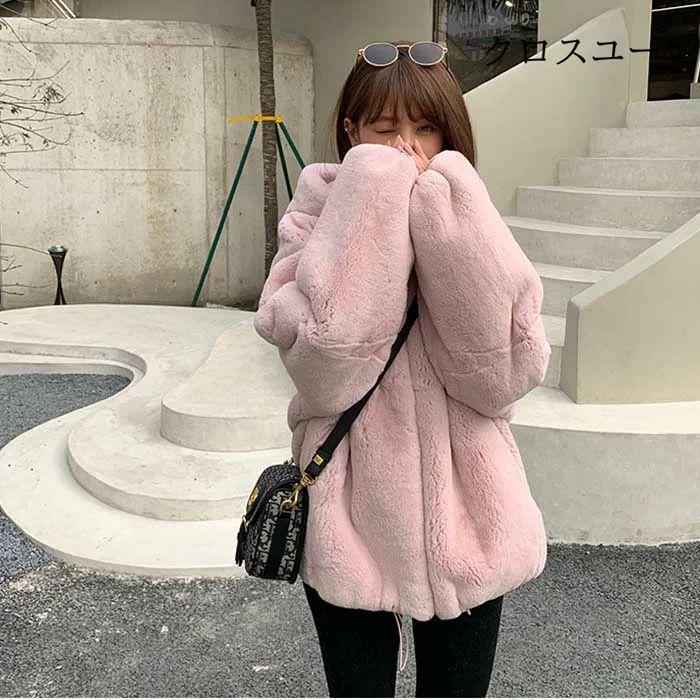 ファーパーカー パーカー フーディー レディース 秋冬 ボリュームファーパーカー アウター ショート丈 長袖 羽織 フェイクファー ジャケット 5,860円