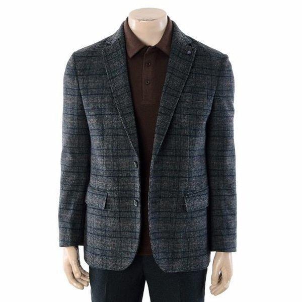 PQJK410595_ウールチェック柄ノーマルフィットジャケット