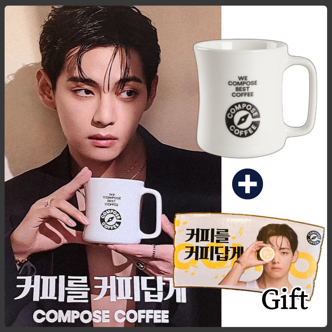 BTSカップホルダー Qoo10] Compose coffee [新作カップホルダー贈呈] BTS Vテ : KPOP