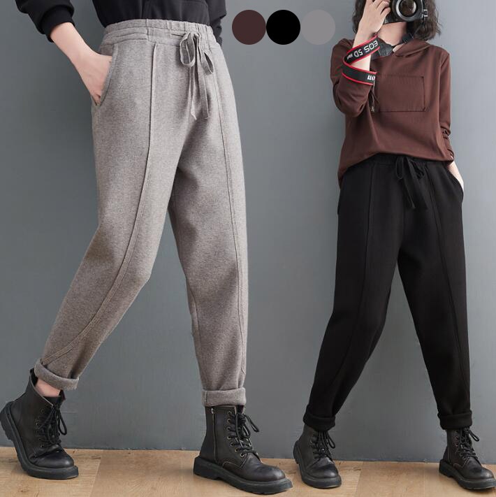 パンツ レディース 秋冬　スウェットパンツ　ニットパンツ テーパードパンツ ルームウェア 部屋着　散歩　ロールアップ 伸縮性　ボトムス ハイウエスト　ウエストゴム 　あったか　防寒　厚手 5,061円