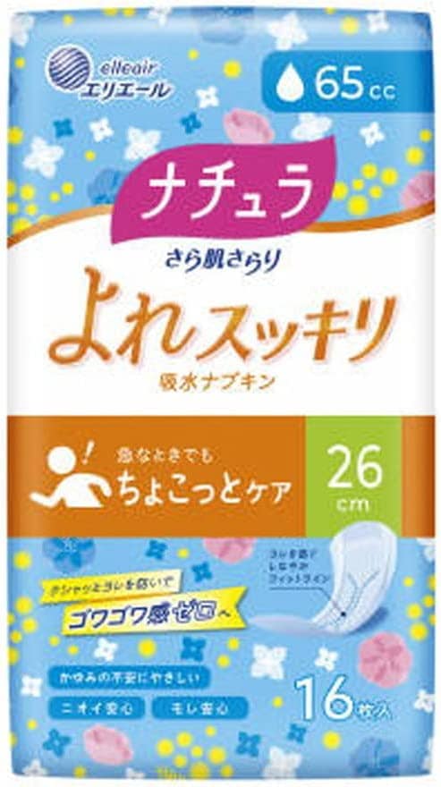 ナチュラさら肌さらりよれスッキリ吸水ナプキン２６cm ６５ｃｃ １６枚　30個セット