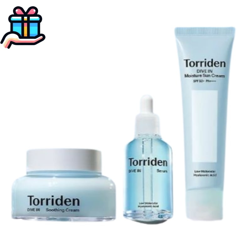 [基礎ケアセット] ダイブイン 低分子 ヒアルロン酸 3種セット セラム 50ml+スージングクリーム 100ml+ウォーターリー サンクリーム 60ml 水分保湿 韓国人気 持続力 スキンケア 鎮静