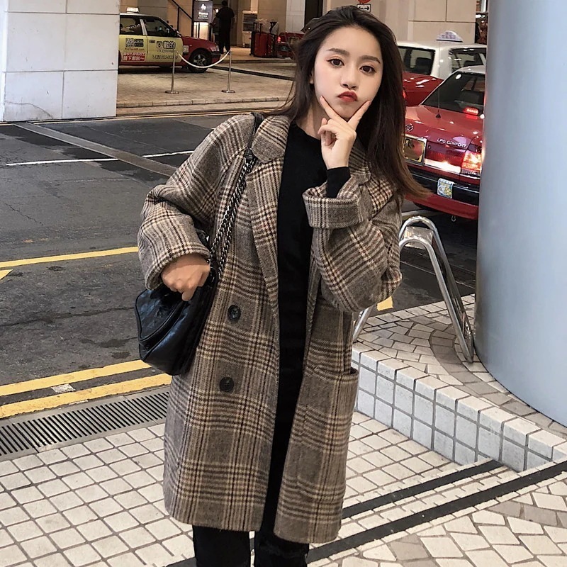 チェスターコート レディース チェック柄コートアウター チェスターコート ミディアム丈コート 定番