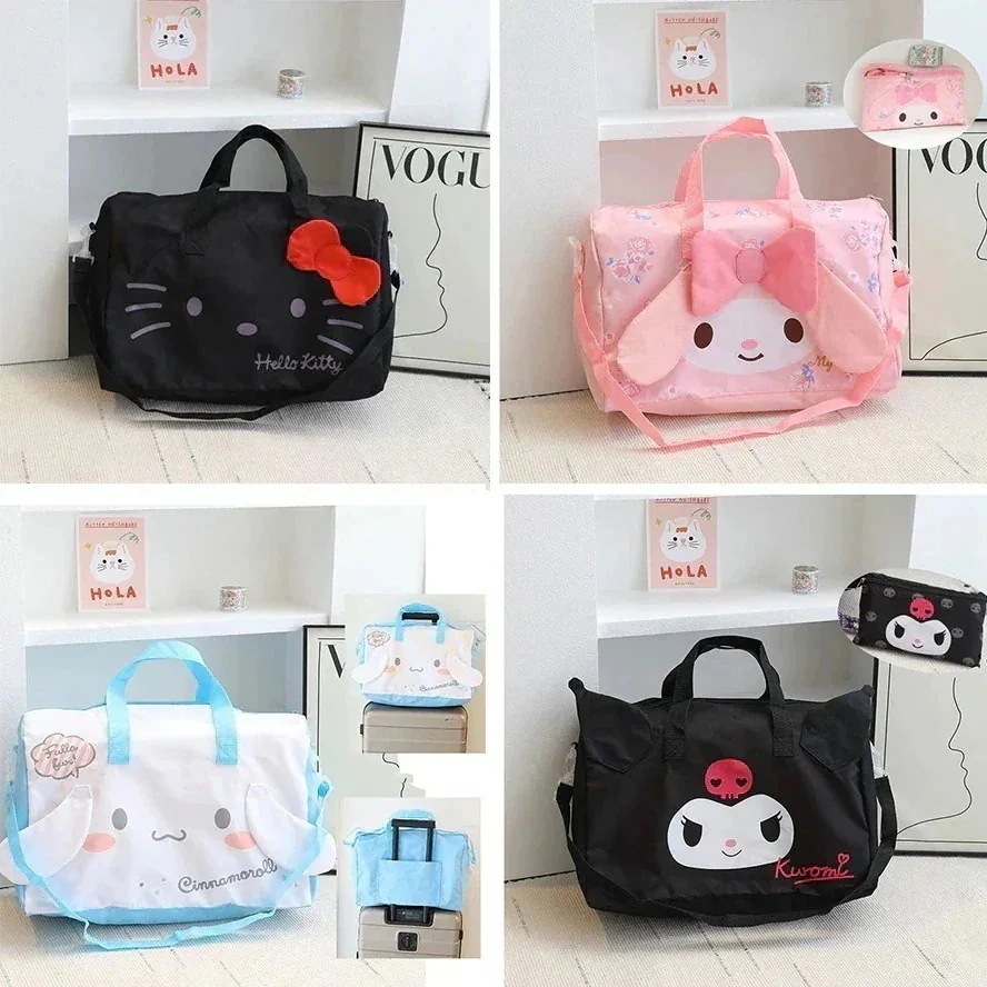 【メガ割】大きいサイズ バッグ 45*30*20cmエコバッグ 折りたたみマザーズバッグ 大容量キティちゃんクロミちゃんマイメロディシナモロールトートショルダーバッグ 多機能斜め掛け キャリーバッグ