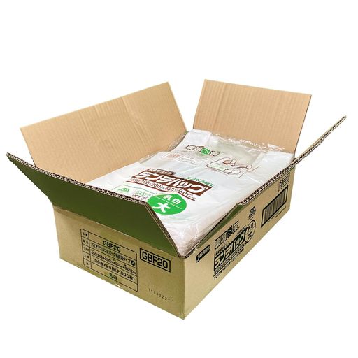 ジャパックス 弁当用レジ袋 大(乳白) 厚み0.012mm 100枚 x 20冊(2000枚) GBF20 バイオマス25%配合 ランチバッグ(Lサイズ) 手付きポリ袋