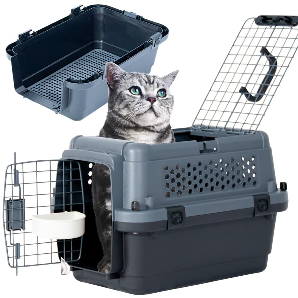 プチリュバン ペットキャリー ダブルドア すのこ付き PR50B 猫用 小型犬用 中型犬用 小動物用 シートベルト固定可 12kgまで Mサイズ 奥行き50.5 x 幅33.5 x 高さ34cm 猫