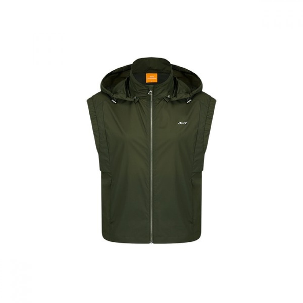 [ルイカステル] レディースフード付きバックフード付きジャンパーベスト