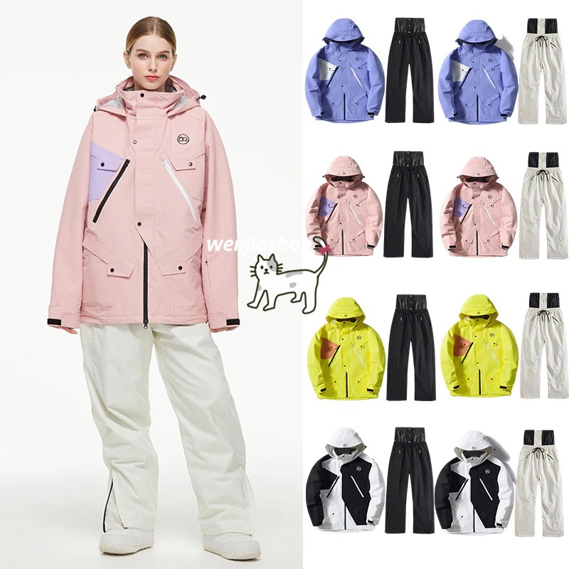 スノーボードウェア 2025 上下セット メンズ レディース ジャケット アウター パンツ ズボン ゆったり セットアップ ウィンタースポーツ韓国風防水 スノー スキーウェア スノボウェア