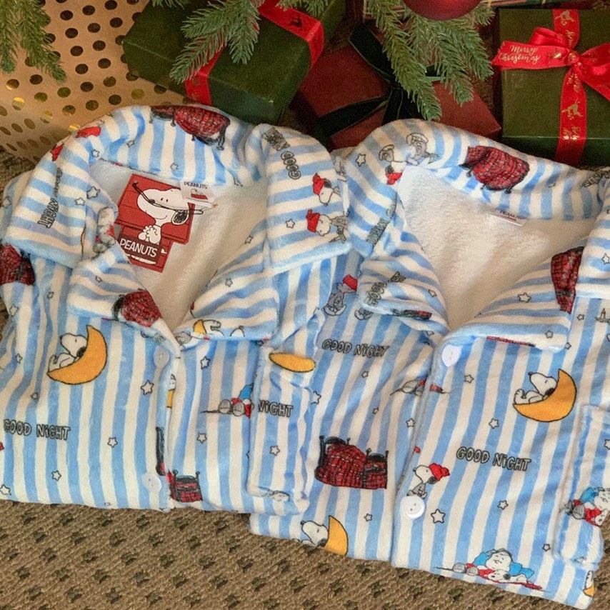 冬 マイクロファイバー スヌーピーパジャマ パジャマ スパン ポケット 友情プレゼント パジャマパーティー クリスマス