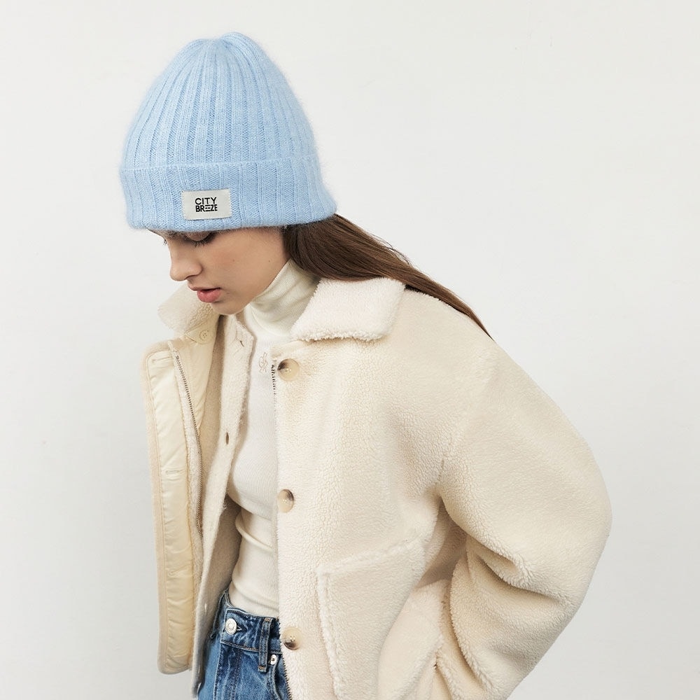 シティブリーズアンゴラニットビーニー_スカイブルー