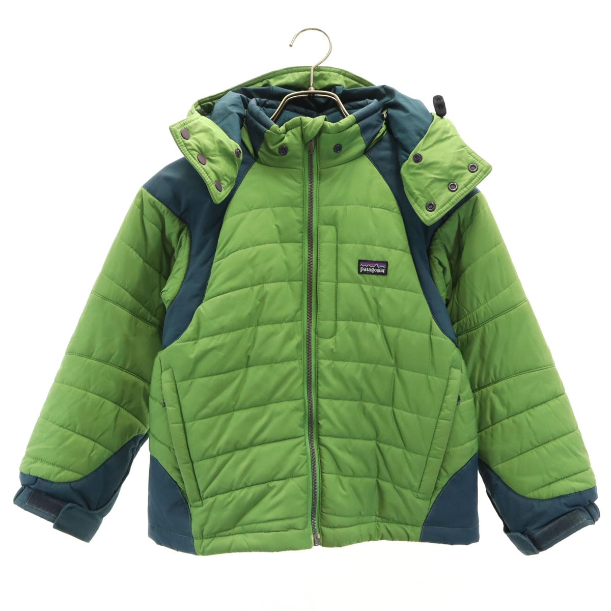 中綿ジャケット S グリーン系 68381F7 アウトドア キッズ 古着