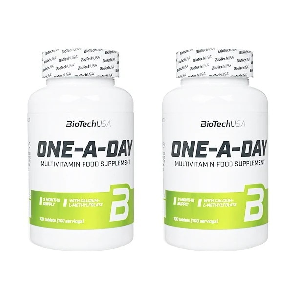 ワンアデイ　100錠　2本セット　BioTechUSA　One-A-Day　12のビタミンと11のミネラルが配合　海外発送便商品：日時指定不可　送料無料 国際郵便発送