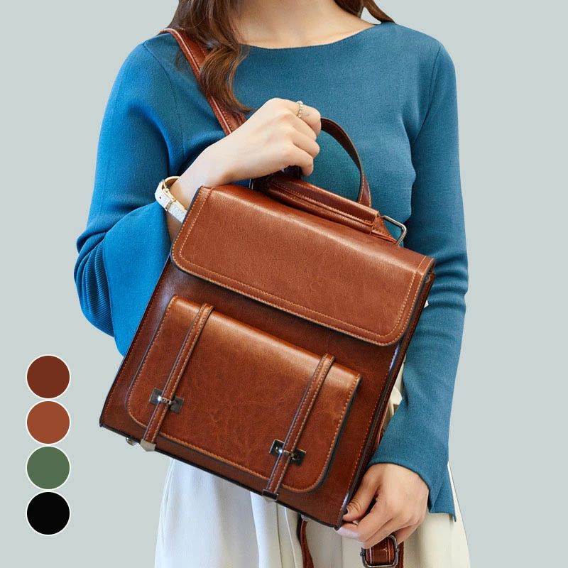 リュック レディース バックパック レザー 大きめ 大容量 合成皮革 シンプル かわいい アウトドア カジュアル おしゃれ 大人 ファッション 旅行 通勤 通学 出張 全4色 ブラック コーヒー