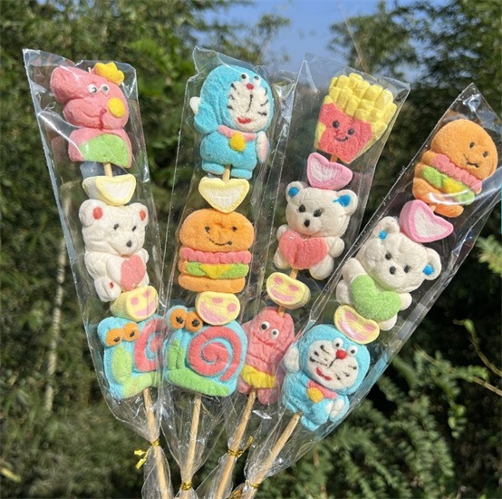 50/100Pcs クリスマスプレゼント かわいいマシュマロ串子供用スナックキャンディ漫画串マシュマロ