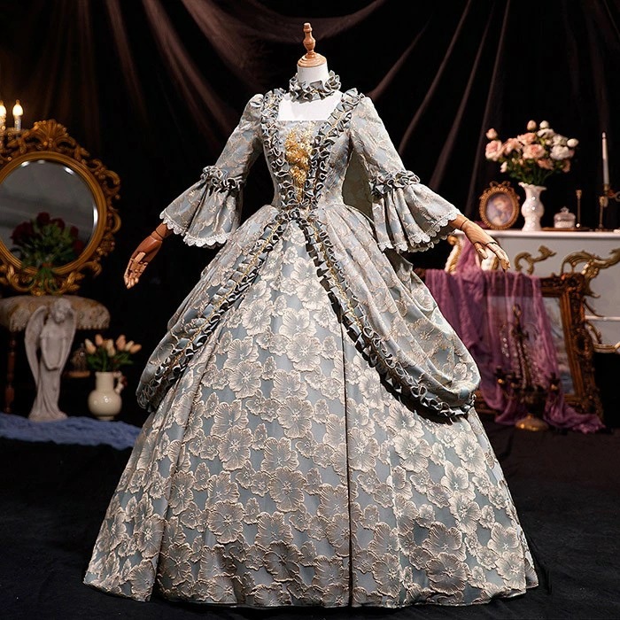 【】貴族 ドレス 油絵風 お姫様 衣装 カラードレス ロング 宮廷 王族服 お嬢様 舞台衣装 復古 ジュリエット ヨーロッパ ステージ衣装 オペラ声楽 撮影 西洋ドレス レディース ロングドレス 貴族