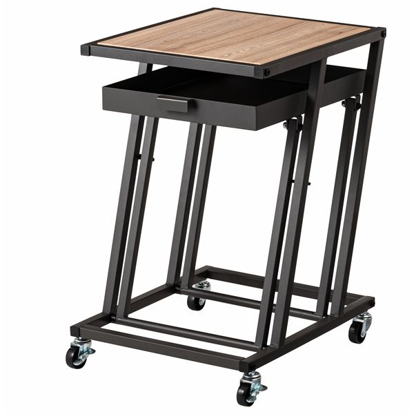 サイドテーブル ダークグレー （約W36.5×D44×H55cm） 組立式