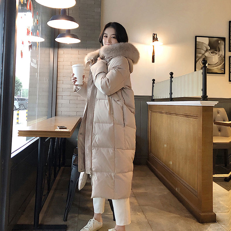 綿服女2020新作冬韓版学生のだぶだぶのパン服長款過膝綿衣加厚外套綿の上着