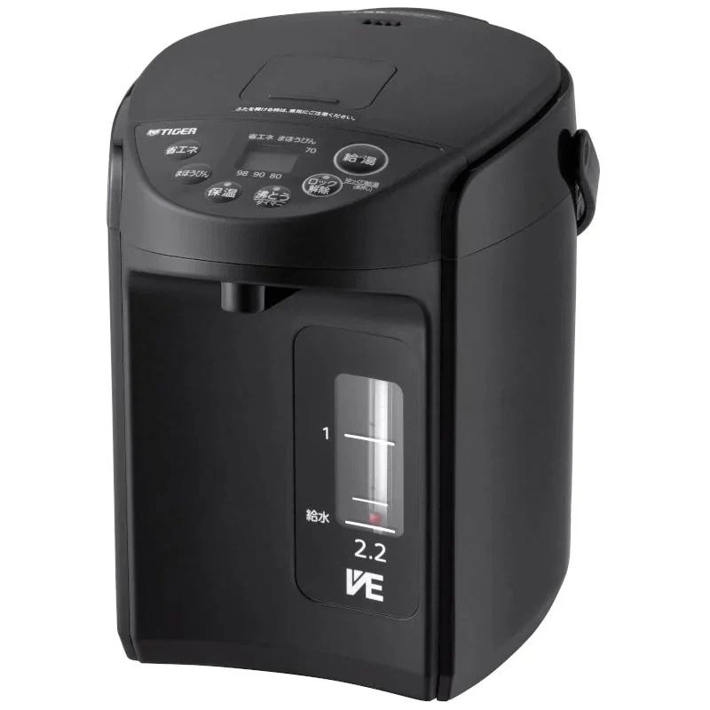 TIGER タイガー PIQ-G220-KC VE電気まほうびん 2.2L クールブラック 電気ポット とく子さん