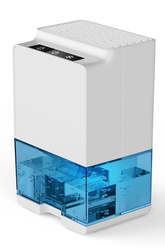 Pogeto 除湿機 除湿器 小型 梅雨対策 - 1000ml大容量 七色ライト付き 省エネ 10畳まで対応 ペルチェ式 半導体式 カビ防止 湿