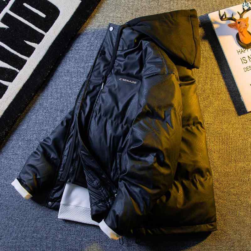 メンズ　ファッショオン　オシャレ　カジュアル　男性 HPCP フェイク 2点 ウォッシュ フリー レザー コットン パッド ジャケット 男性用 秋冬 厚手 暖かい フード付き